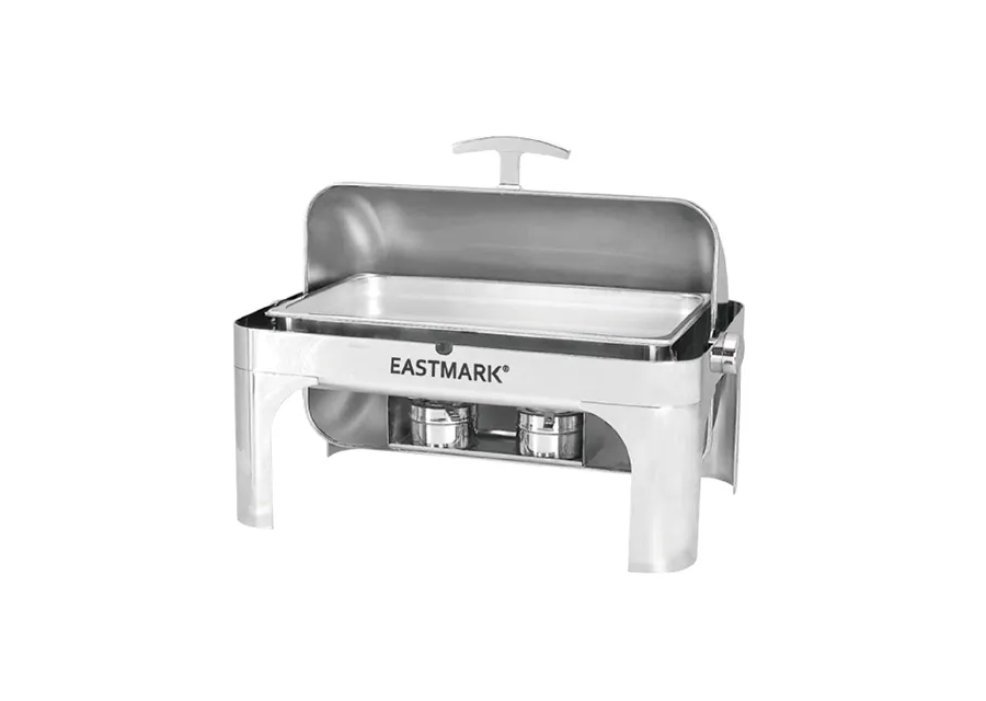 Oblong roll top chafing dish withstainless steel legs